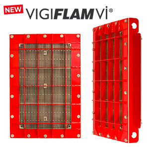 Dispositif Vigiflam VI de protection contre les explosions en métal rouge